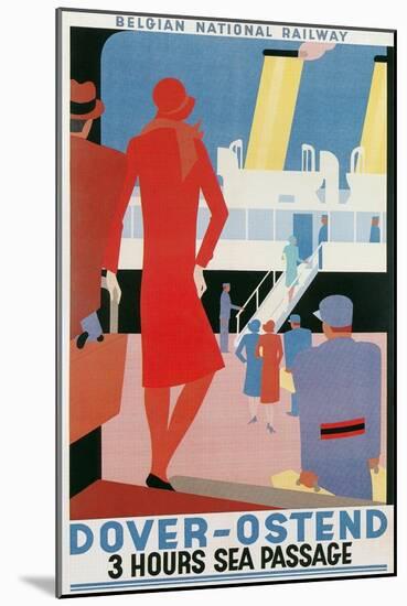 Belgian National Railway Poster, Channel Crossing-Found Image Press-Mounted Giclee Print