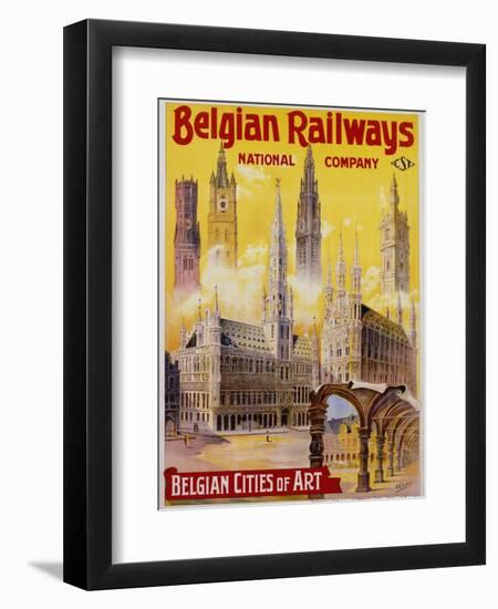 Belgian Railways - Belgian Cities of Art Poster-S. Rader-Framed Giclee Print