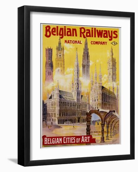 Belgian Railways - Belgian Cities of Art Poster-S. Rader-Framed Giclee Print