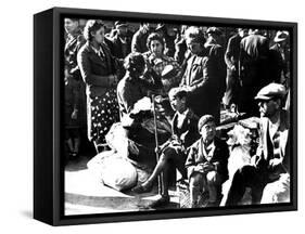 Belgian Refugees with their Bicycles and Possessions Outside the Gare Du Nord, Paris, July 1940-null-Framed Stretched Canvas