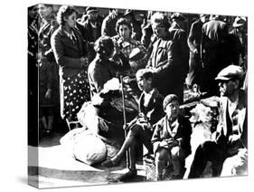 Belgian Refugees with their Bicycles and Possessions Outside the Gare Du Nord, Paris, July 1940-null-Stretched Canvas