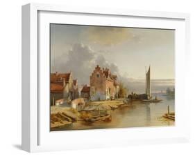 Belgian Riverside, 1858-Jacques Carabain-Framed Giclee Print