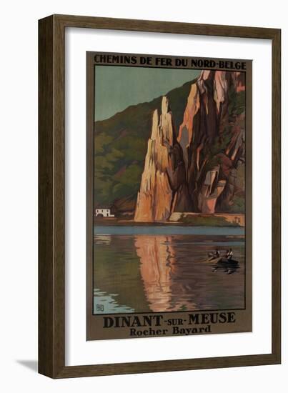 Belgian Travel Poster Dinant Sur Meuse-null-Framed Giclee Print