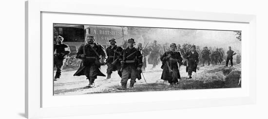 Belgian Troops Nearing the Scene of Battle, First World War, 1914-null-Framed Giclee Print