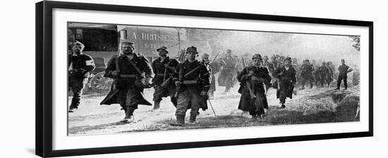 Belgian Troops Nearing the Scene of Battle, First World War, 1914-null-Framed Giclee Print