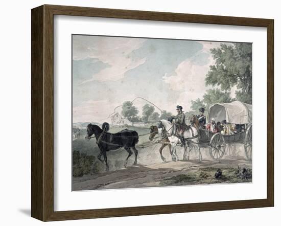 Belgian Wagon Conveying Wounded from the Field After the Battle of Waterloo, 1815-John Augustus Atkinson-Framed Giclee Print