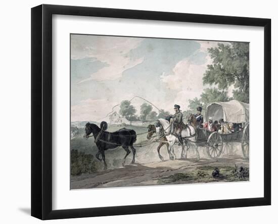 Belgian Wagon Conveying Wounded from the Field After the Battle of Waterloo, 1815-John Augustus Atkinson-Framed Giclee Print
