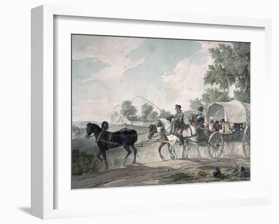 Belgian Wagon Conveying Wounded from the Field After the Battle of Waterloo, 1815-John Augustus Atkinson-Framed Giclee Print