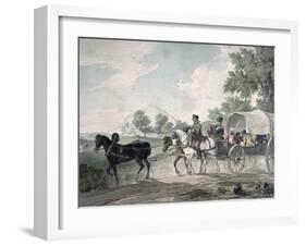 Belgian Wagon Conveying Wounded from the Field After the Battle of Waterloo, 1815-John Augustus Atkinson-Framed Giclee Print