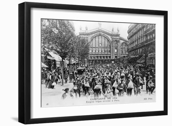 Belgians Arriving in Paris, 1914-null-Framed Giclee Print