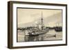 Belgisches Kriegsschiff Im Hafen,Besatzung,Ruderboot-null-Framed Giclee Print