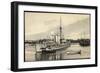 Belgisches Kriegsschiff Im Hafen,Besatzung,Ruderboot-null-Framed Giclee Print