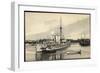 Belgisches Kriegsschiff Im Hafen,Besatzung,Ruderboot-null-Framed Giclee Print