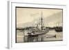 Belgisches Kriegsschiff Im Hafen,Besatzung,Ruderboot-null-Framed Giclee Print