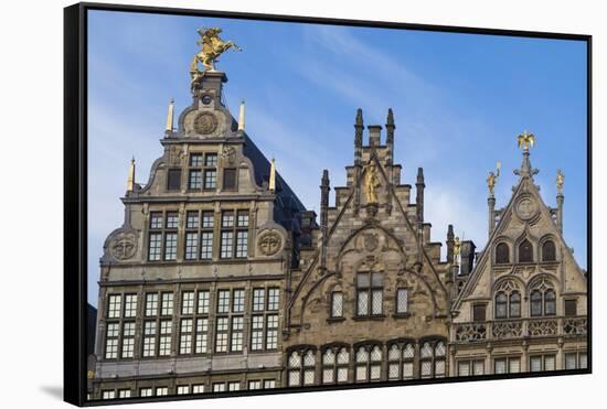 Belgium, Antwerp. Grotemarkt buildings-Walter Bibikow-Framed Stretched Canvas