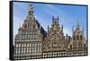 Belgium, Antwerp. Grotemarkt buildings-Walter Bibikow-Framed Stretched Canvas