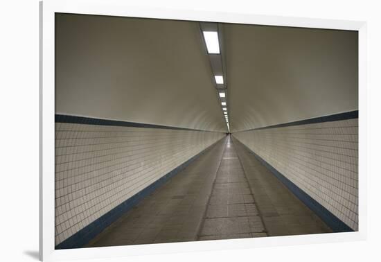 Belgium, Antwerp. St. Anna Tunnel, pedestrian tunnel under the Scheldt River-Walter Bibikow-Framed Photographic Print