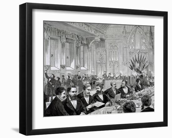 Belgium. Banquet. Town Hall of Brussels, 1888-null-Framed Giclee Print