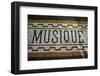Belgium, Bruges. Music shop street mosaic-Walter Bibikow-Framed Photographic Print