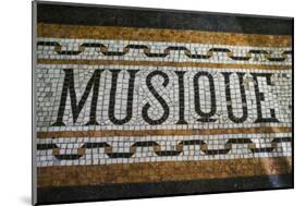 Belgium, Bruges. Music shop street mosaic-Walter Bibikow-Mounted Photographic Print