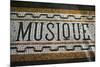 Belgium, Bruges. Music shop street mosaic-Walter Bibikow-Mounted Premium Photographic Print
