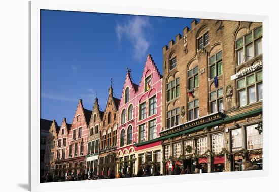 Belgium, Bruges. The Markt, market square buildings-Walter Bibikow-Framed Photographic Print
