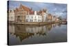 Belgium, Brugge, Canal and Reflection-Hollice Looney-Stretched Canvas