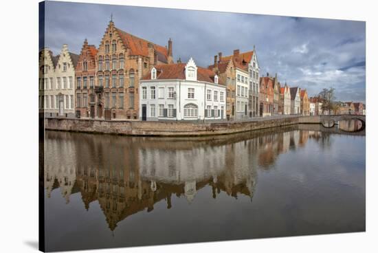Belgium, Brugge, Canal and Reflection-Hollice Looney-Stretched Canvas