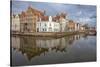 Belgium, Brugge, Canal and Reflection-Hollice Looney-Stretched Canvas