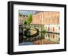 Belgium, Brugge. Reflections of medieval buildings along canal.-Julie Eggers-Framed Photographic Print