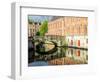 Belgium, Brugge. Reflections of medieval buildings along canal.-Julie Eggers-Framed Photographic Print