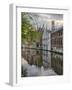 Belgium, Brugge, West Flanders, Canal Scene with homes and Bridge-Terry Eggers-Framed Photographic Print