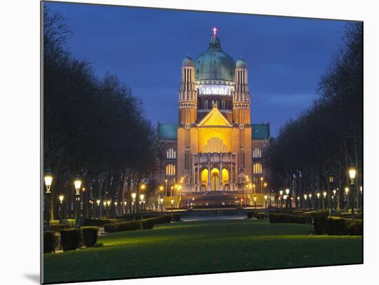 Belgium, Brussels, Basilique National Du SacrŽ-Coeur, Night-Rainer Mirau-Mounted Photographic Print