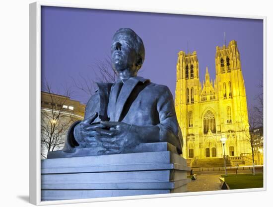 Belgium, Brussels, Cathedral Saint Michel Et Gudule, Bust-Rainer Mirau-Framed Photographic Print