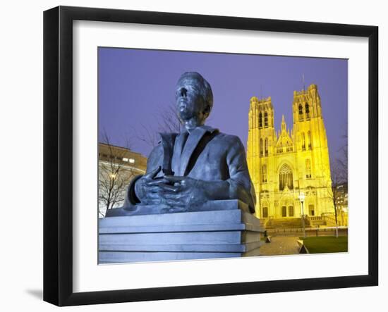 Belgium, Brussels, Cathedral Saint Michel Et Gudule, Bust-Rainer Mirau-Framed Photographic Print