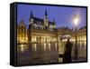Belgium, Brussels, Grand-Place, Grote Market, Couple, Evening-Rainer Mirau-Framed Stretched Canvas
