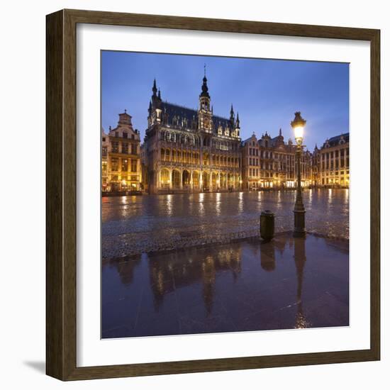 Belgium, Brussels, Grand-Place, Grote Markt, Evening-Rainer Mirau-Framed Photographic Print