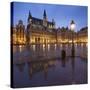 Belgium, Brussels, Grand-Place, Grote Markt, Evening-Rainer Mirau-Stretched Canvas