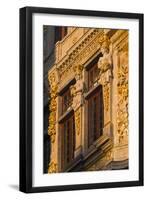 Belgium, Brussels. Grand Place, Guild Hall detail-Walter Bibikow-Framed Premium Photographic Print