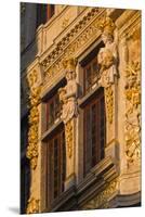 Belgium, Brussels. Grand Place, Guild Hall detail-Walter Bibikow-Mounted Premium Photographic Print