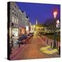 Belgium, Brussels, Rue De La Madelaine, Street, Eglise Sainte Marie-Madeleine, Night-Rainer Mirau-Stretched Canvas