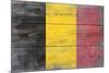 Belgium Country Flag - Barnwood Painting-Lantern Press-Mounted Art Print