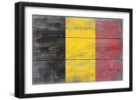 Belgium Country Flag - Barnwood Painting-Lantern Press-Framed Art Print