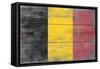 Belgium Country Flag - Barnwood Painting-Lantern Press-Framed Stretched Canvas