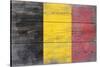 Belgium Country Flag - Barnwood Painting-Lantern Press-Stretched Canvas