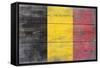 Belgium Country Flag - Barnwood Painting-Lantern Press-Framed Stretched Canvas