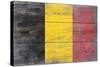 Belgium Country Flag - Barnwood Painting-Lantern Press-Stretched Canvas