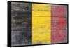 Belgium Country Flag - Barnwood Painting-Lantern Press-Framed Stretched Canvas