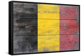 Belgium Country Flag - Barnwood Painting-Lantern Press-Framed Stretched Canvas