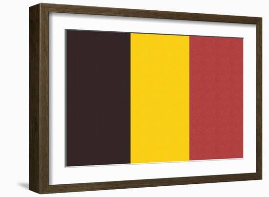 Belgium Country Flag - Letterpress-Lantern Press-Framed Art Print